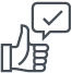 Thumbs up with check mark